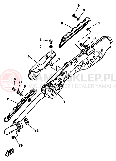 Schemat "Wydech końcowy" do Yamaha XT250