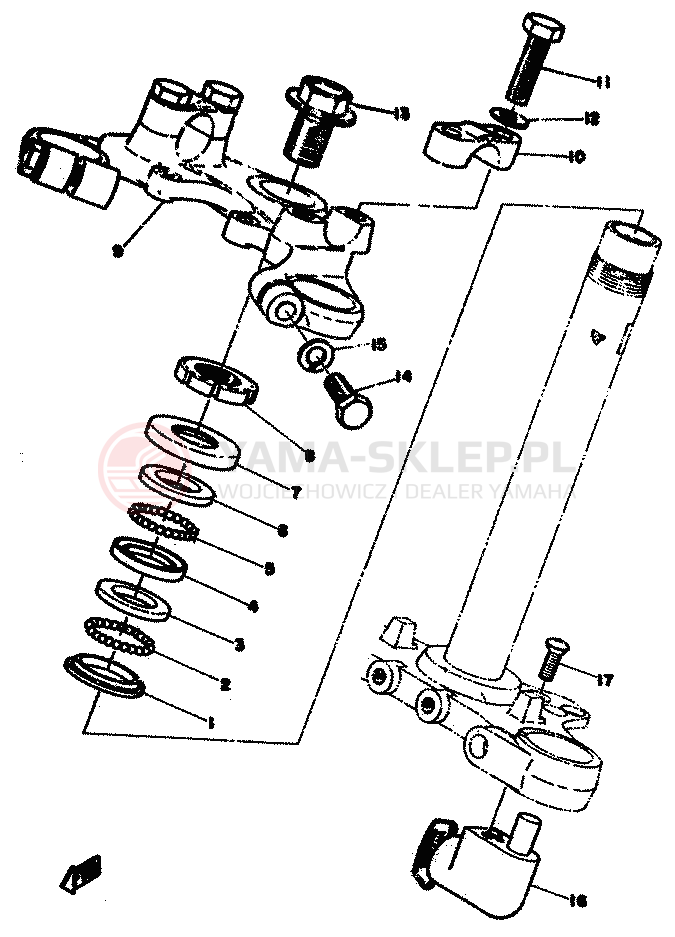 Schemat "Półki zawieszenia" do Yamaha TY50