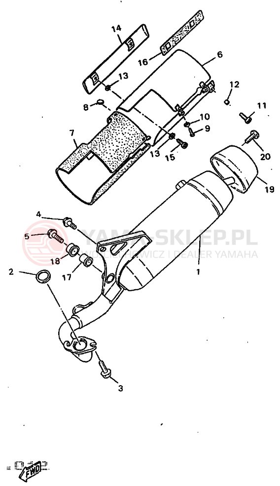 Schemat "Wydech końcowy" do Yamaha YQ50