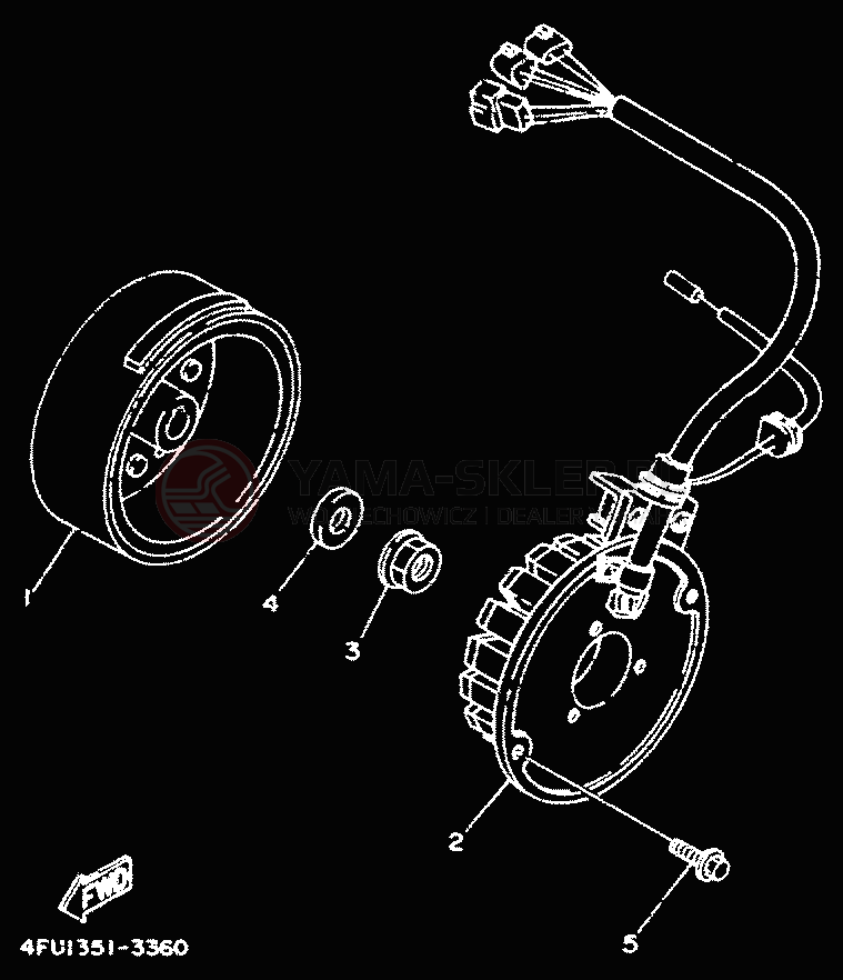 Schemat "prądnica" do Yamaha TDR125
