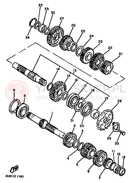 Schemat "Skrzynia biegów " do Yamaha XJ600