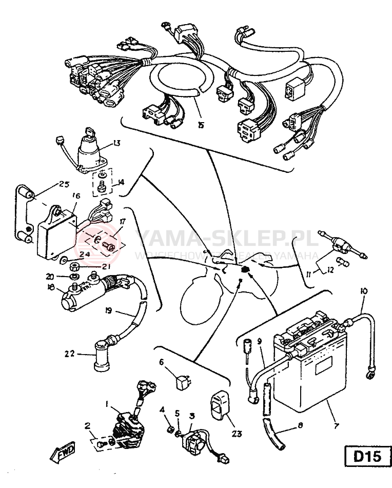 Schemat "układ elektryczny" do Yamaha SR125
