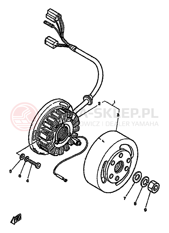 Schemat "alternator" do Yamaha RD250LC