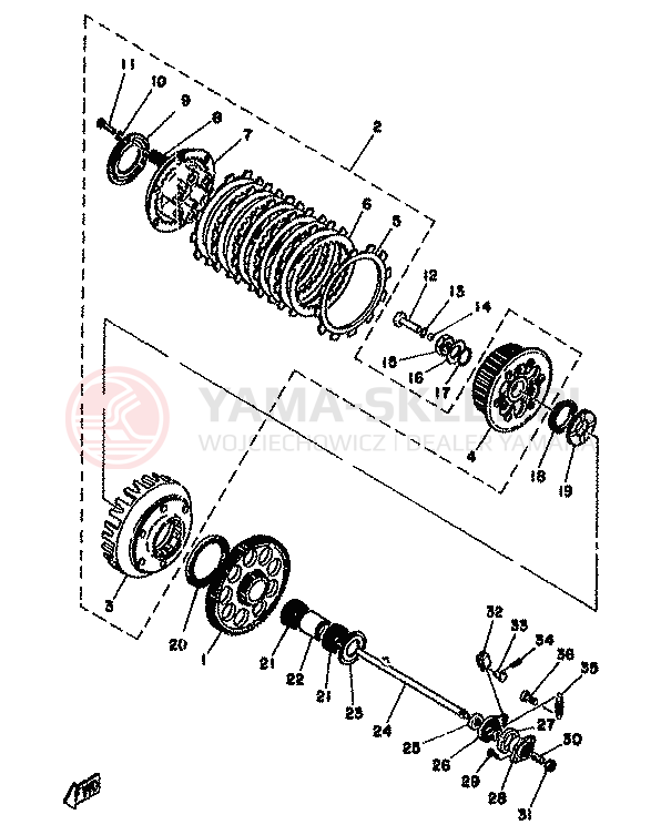 Schemat "sprzęgło" do Yamaha TZ350F