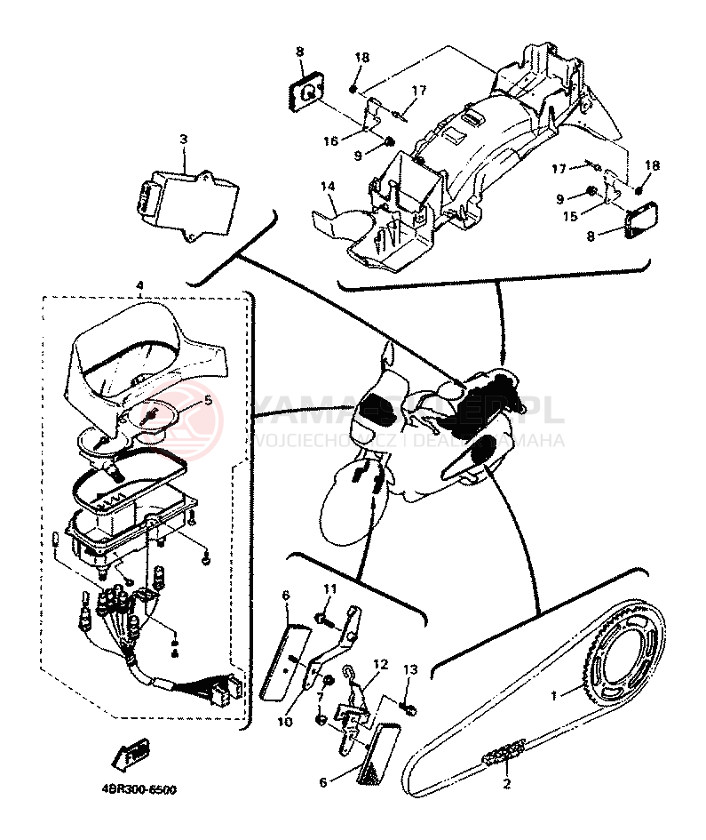 Schemat "Zawieszenie przód" do Yamaha XJ600S DIVERSION