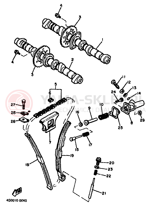 Schemat "Rozrząd - łańcuszek" do Yamaha XJ600