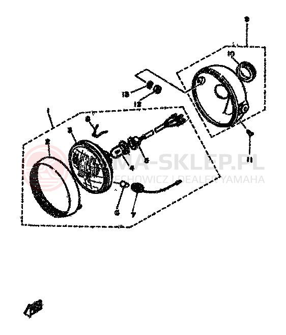 Schemat "Lampa przód" do Yamaha TZ125H