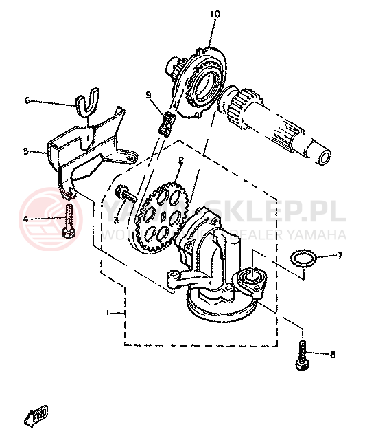 Schemat "Pompa olejowa" do Yamaha XJ650
