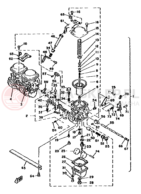Schemat "Gaźnik" do Yamaha XS750