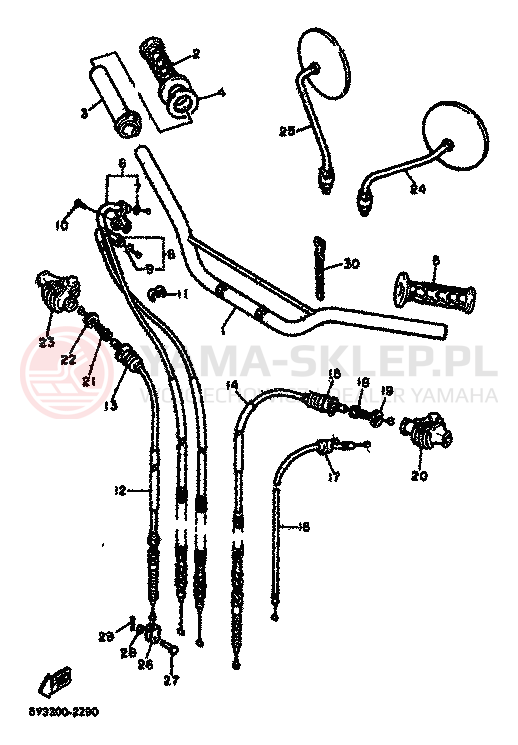 Schemat "kierownica i osprzęt" do Yamaha XT550