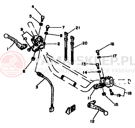 Schemat "Kierownica i osprzęt" do Yamaha XT250