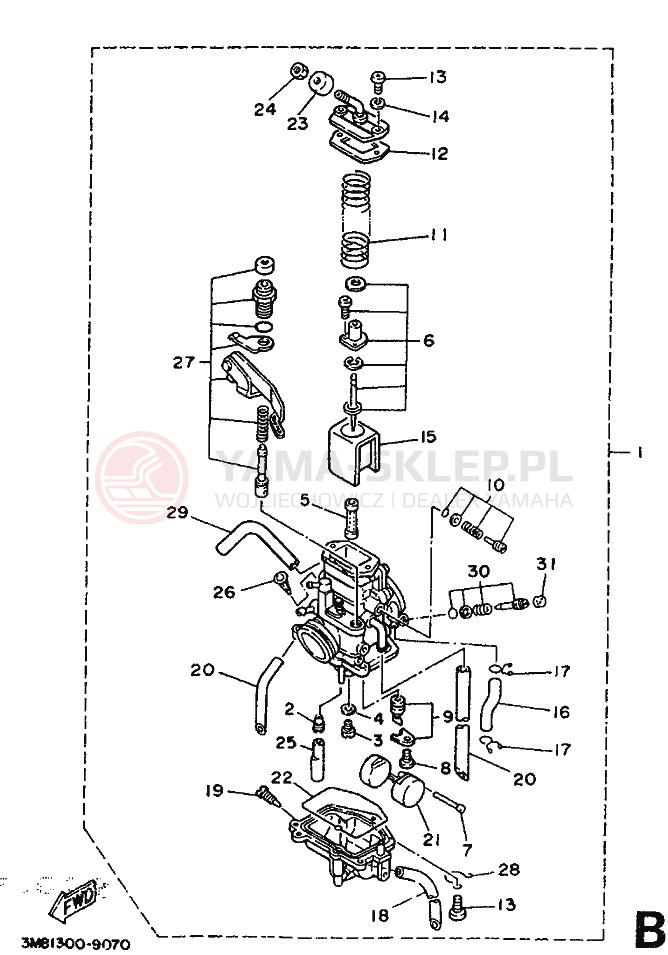 Schemat "Gaźnik" do Yamaha DT125R