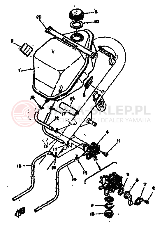 Schemat "zbiornik paliwa" do Yamaha TZ125H