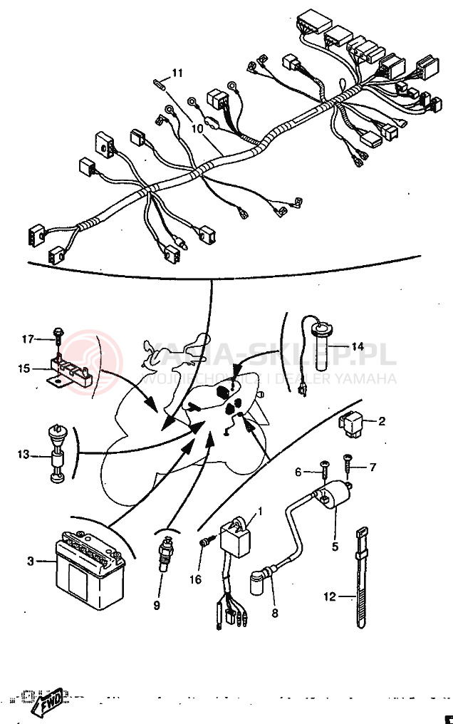 Schemat "układ elektryczny" do Yamaha YQ50