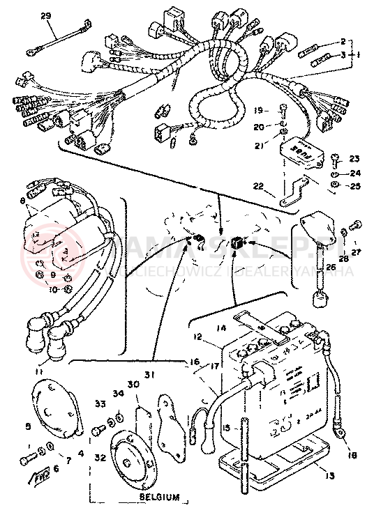Schemat "układ elektryczny" do Yamaha XS400