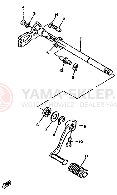 Schemat "ZMIANA BIEGÓW" do Yamaha XS750
