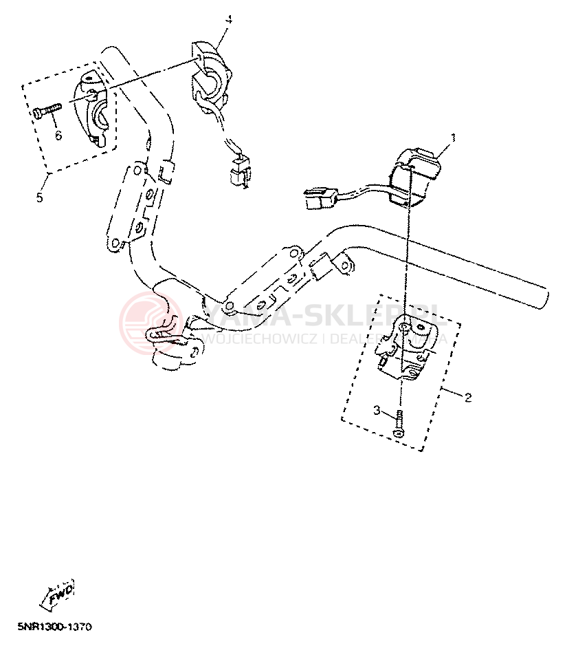 Schemat "Kierownica i osprzęt" do Yamaha MAJESTY