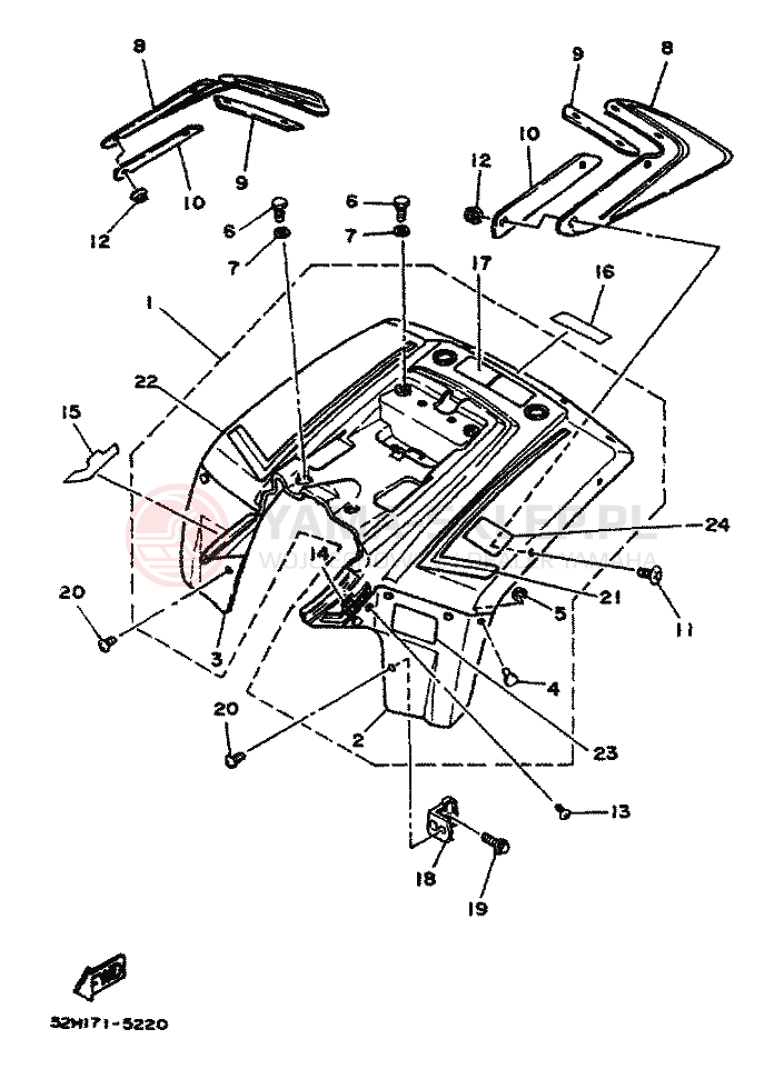 Schemat "TYLNY BŁOTNIK" do Yamaha YFM200