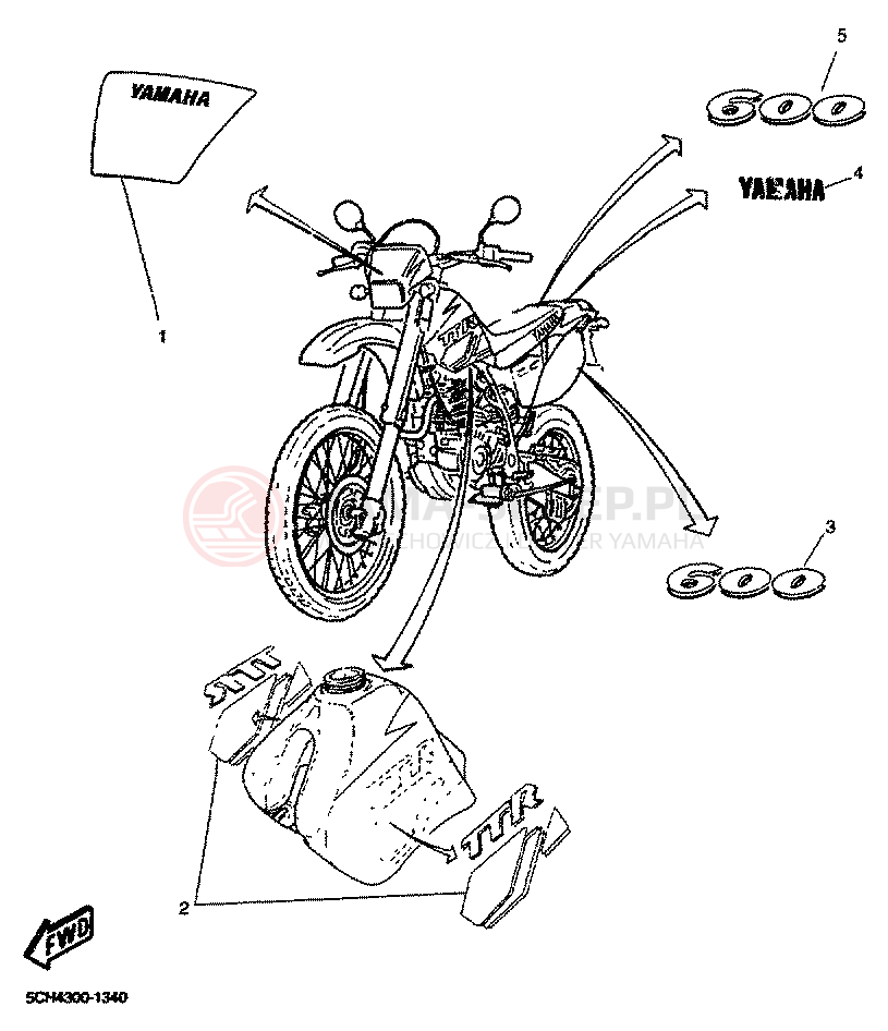Schemat "naklejki" do Yamaha TT600R