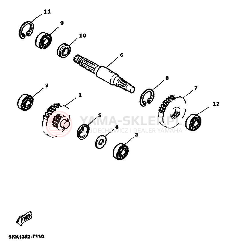Schemat "Skrzynia biegów " do Yamaha NEOS