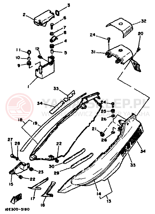 Schemat "Pokrywa boczna" do Yamaha RD500LC