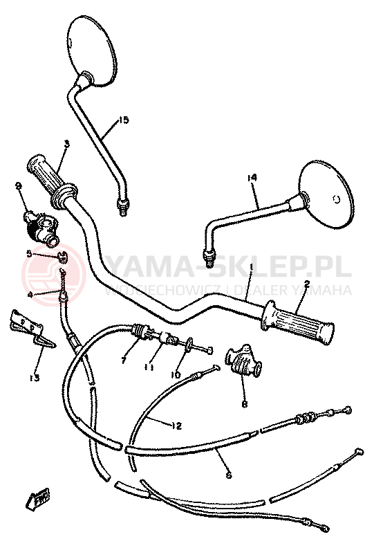 Schemat "kierownica i osprzęt" do Yamaha XJ650