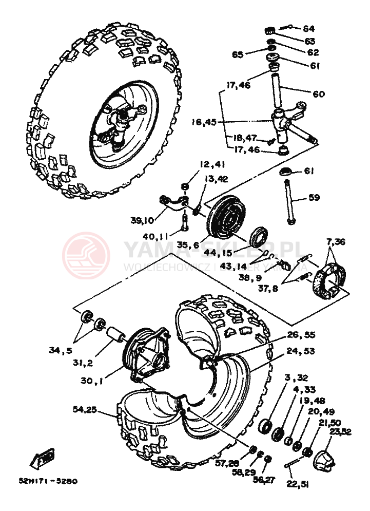 Schemat "Koło przód" do Yamaha YFM200