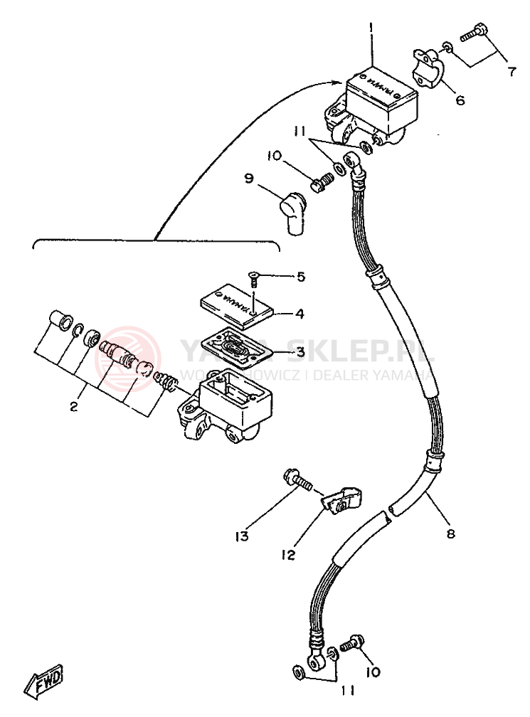 Schemat "cylinder" do Yamaha SR250SP