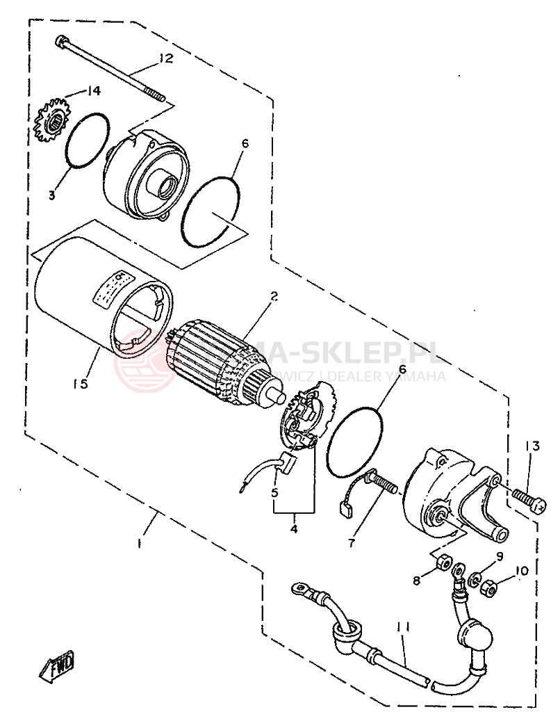 Schemat "rozrusznik" do Yamaha SR250