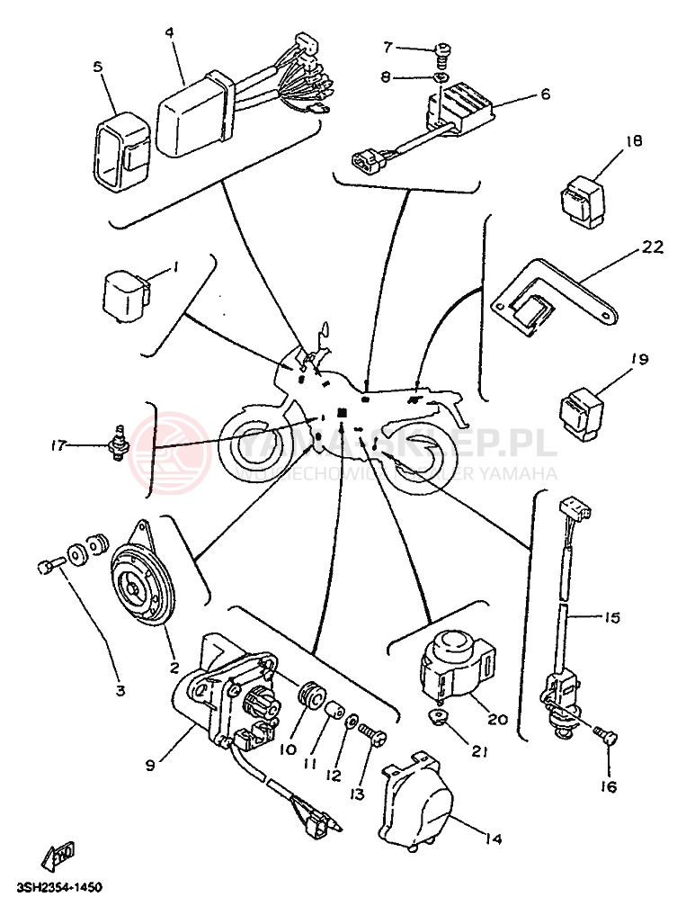 Schemat "układ elektryczny" do Yamaha TDR125