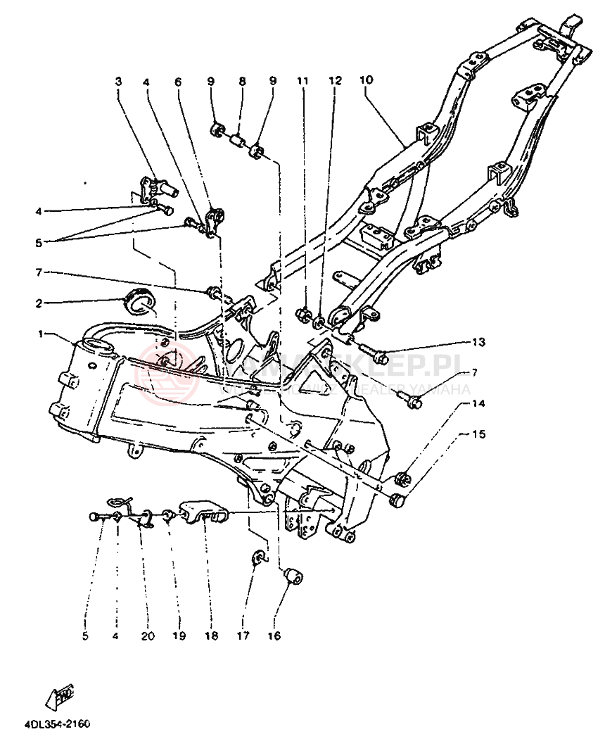 Schemat "rama" do Yamaha TZR125