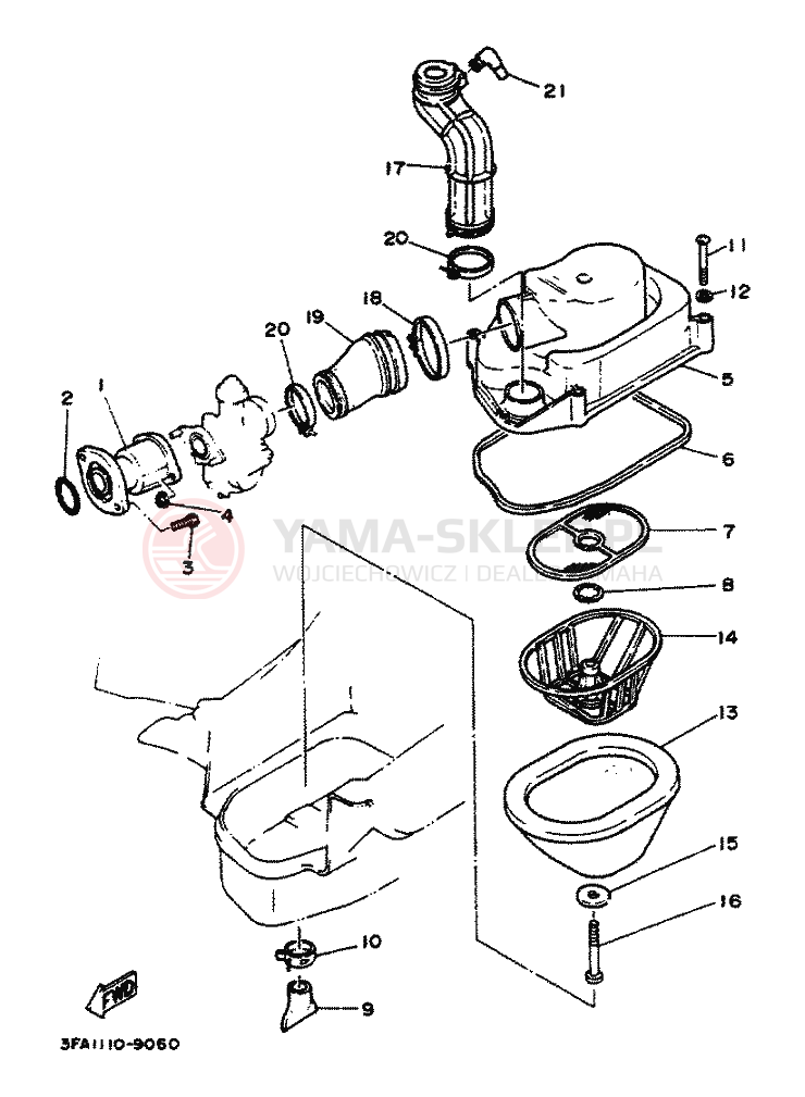 Schemat "Filtr powietrza" do Yamaha BREEZE