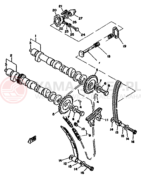 Schemat "Rozrząd - łańcuszek" do Yamaha XS750