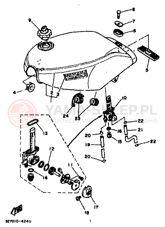 Schemat "zbiornik paliwa" do Yamaha RD350LC