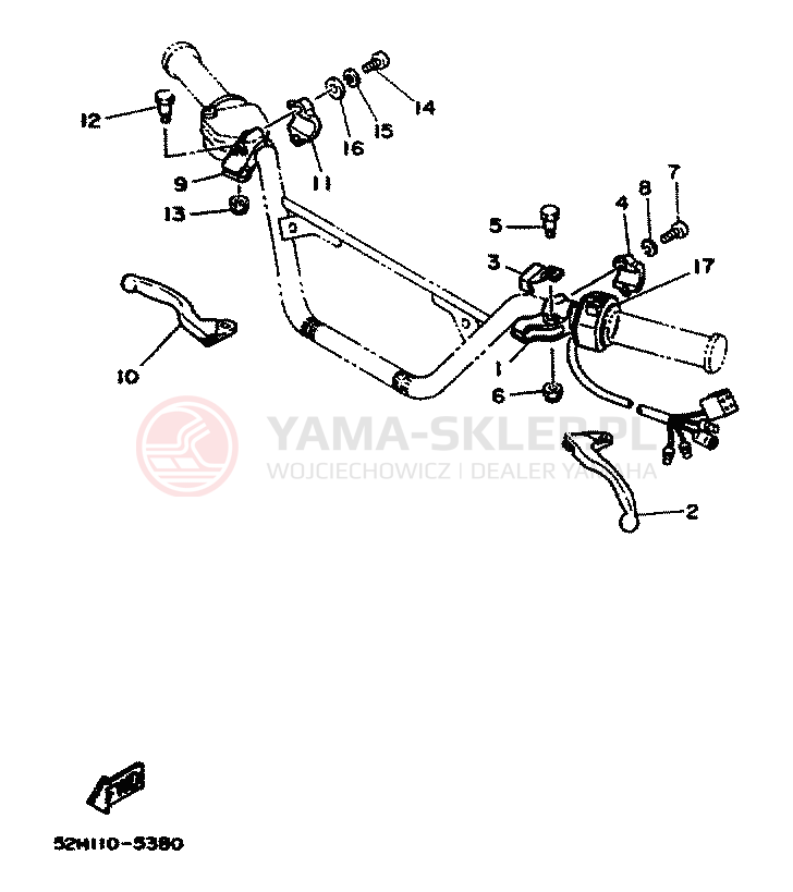 Schemat "Kierownica i osprzęt" do Yamaha YFM200