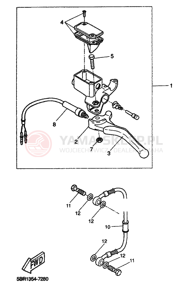Schemat "CYLINDER MASTER" do Yamaha AEROX
