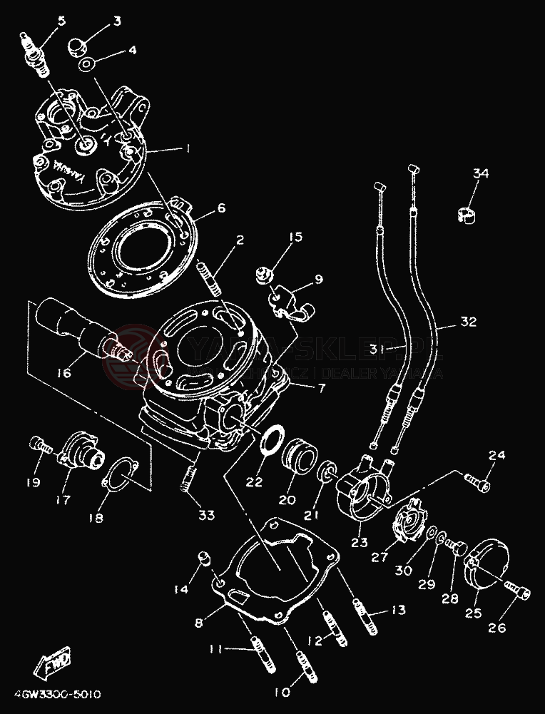 Schemat "cylinder" do Yamaha TDR125