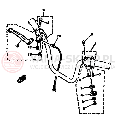 Schemat "Kierownica i osprzęt" do Yamaha TZ125H