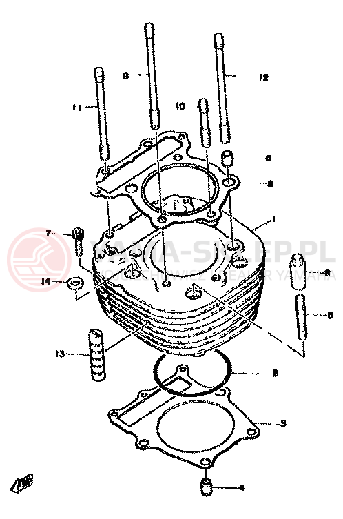 Schemat "cylinder" do Yamaha XT500