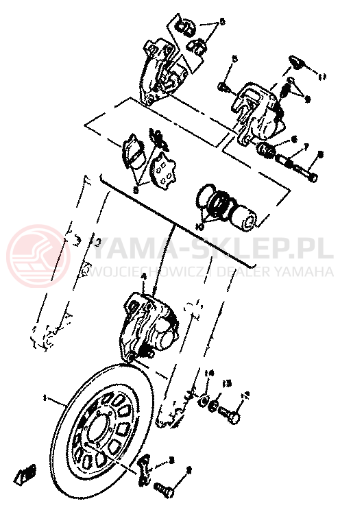 Schemat "Koło przód" do Yamaha SR500