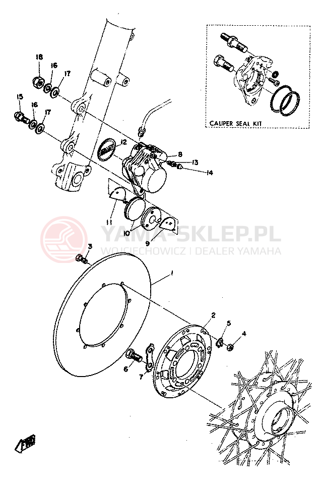Schemat "HAMULEC" do Yamaha RD350
