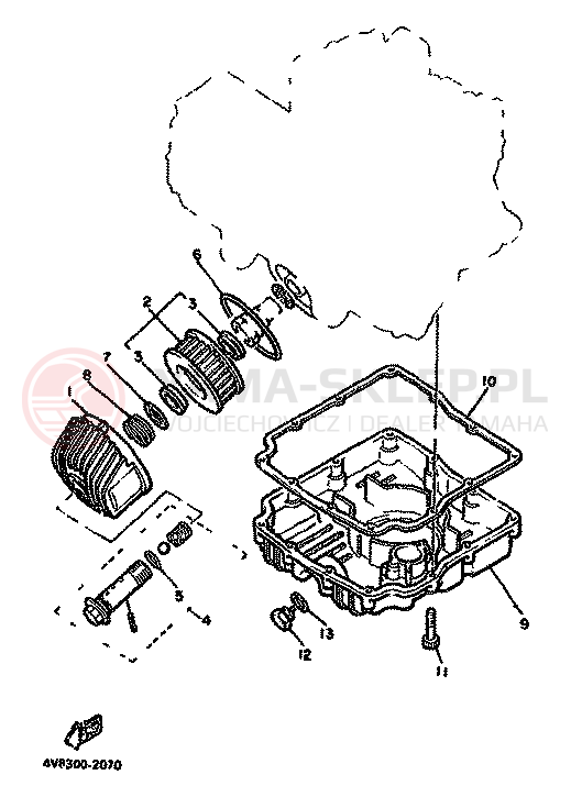 Schemat "Filtr oleju" do Yamaha XJ550