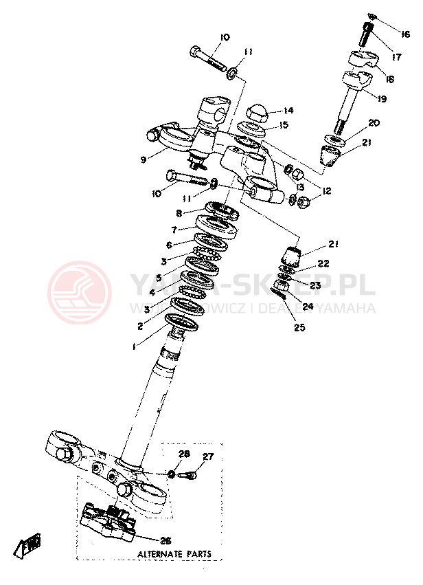 Schemat "Półki zawieszenia" do Yamaha RD350