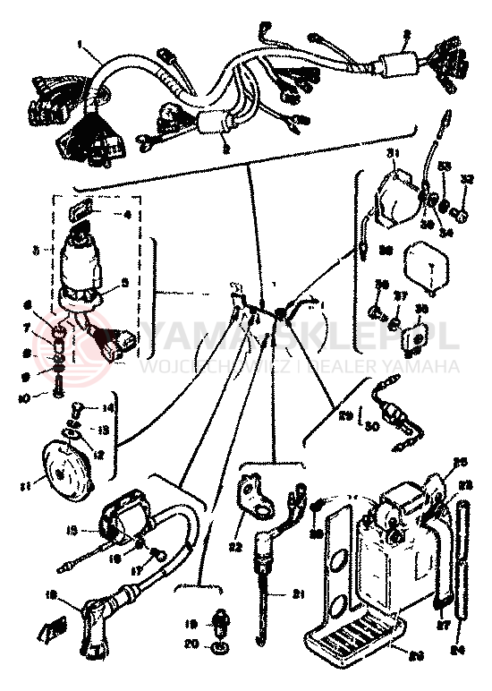 Schemat "układ elektryczny" do Yamaha XT500