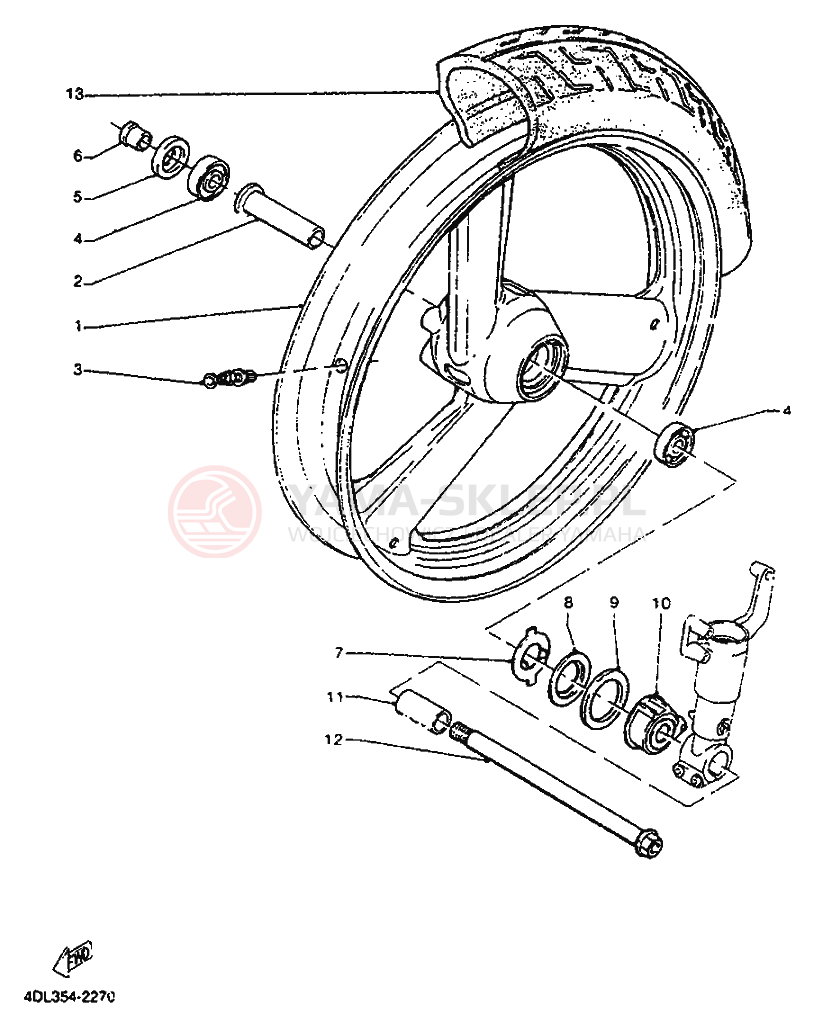 Schemat "Koło przód" do Yamaha TZR125
