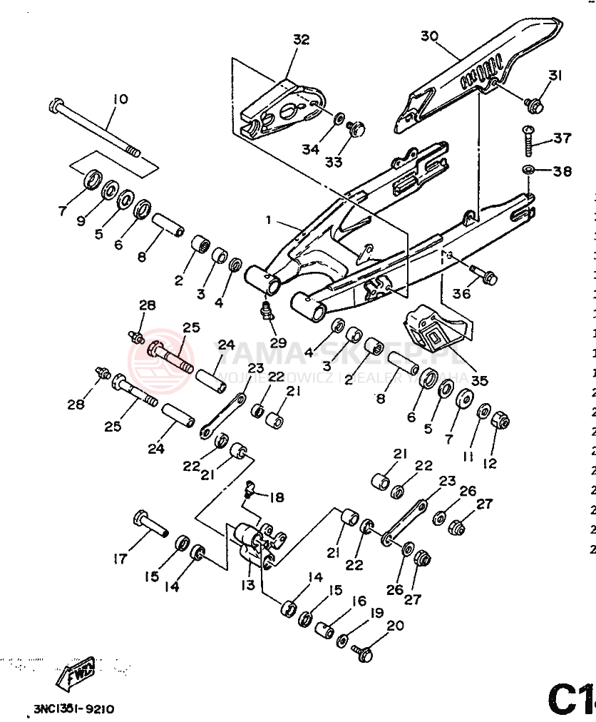 Schemat "wahacz" do Yamaha DT125R