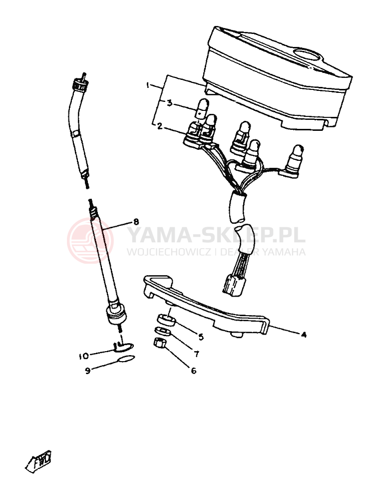 Schemat "Prędkościomierz" do Yamaha SR125