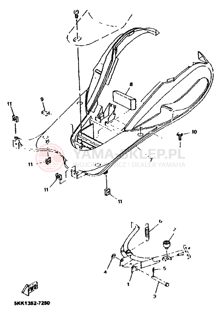Schemat "Stopka postojowa i podnóżki" do Yamaha NEOS