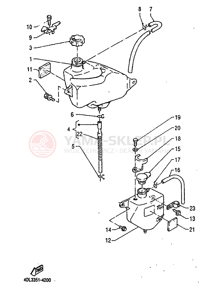 Schemat "OSŁONA NÓG" do Yamaha TZR125