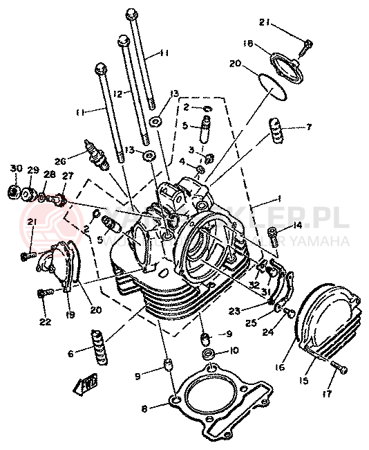 Schemat "głowica" do Yamaha XT250